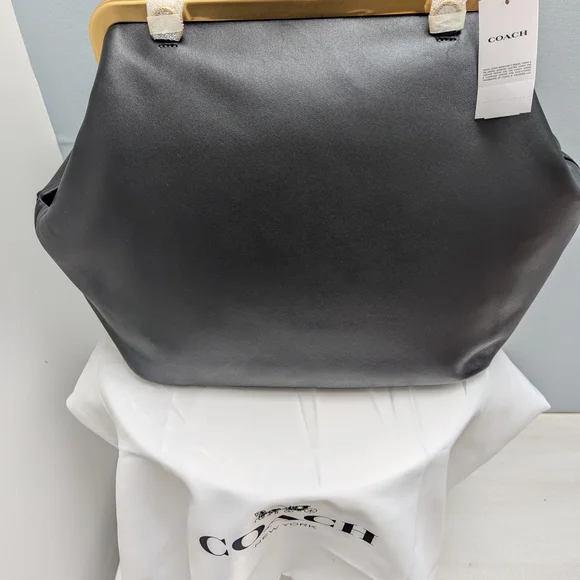 Coach Kisslock Frame Bag In Black/Large (1 Of 2) - Picture 3 of 11